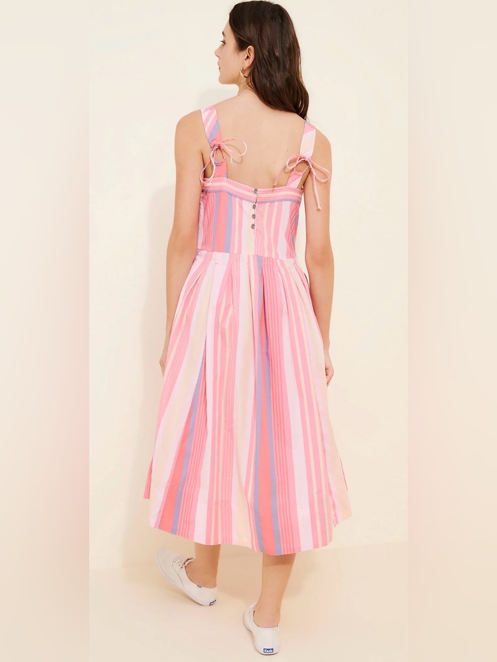 Free People Primavera Stripe Midi Dress – Strawberry Combo – Size Small – NWT - Picture 2 of 9